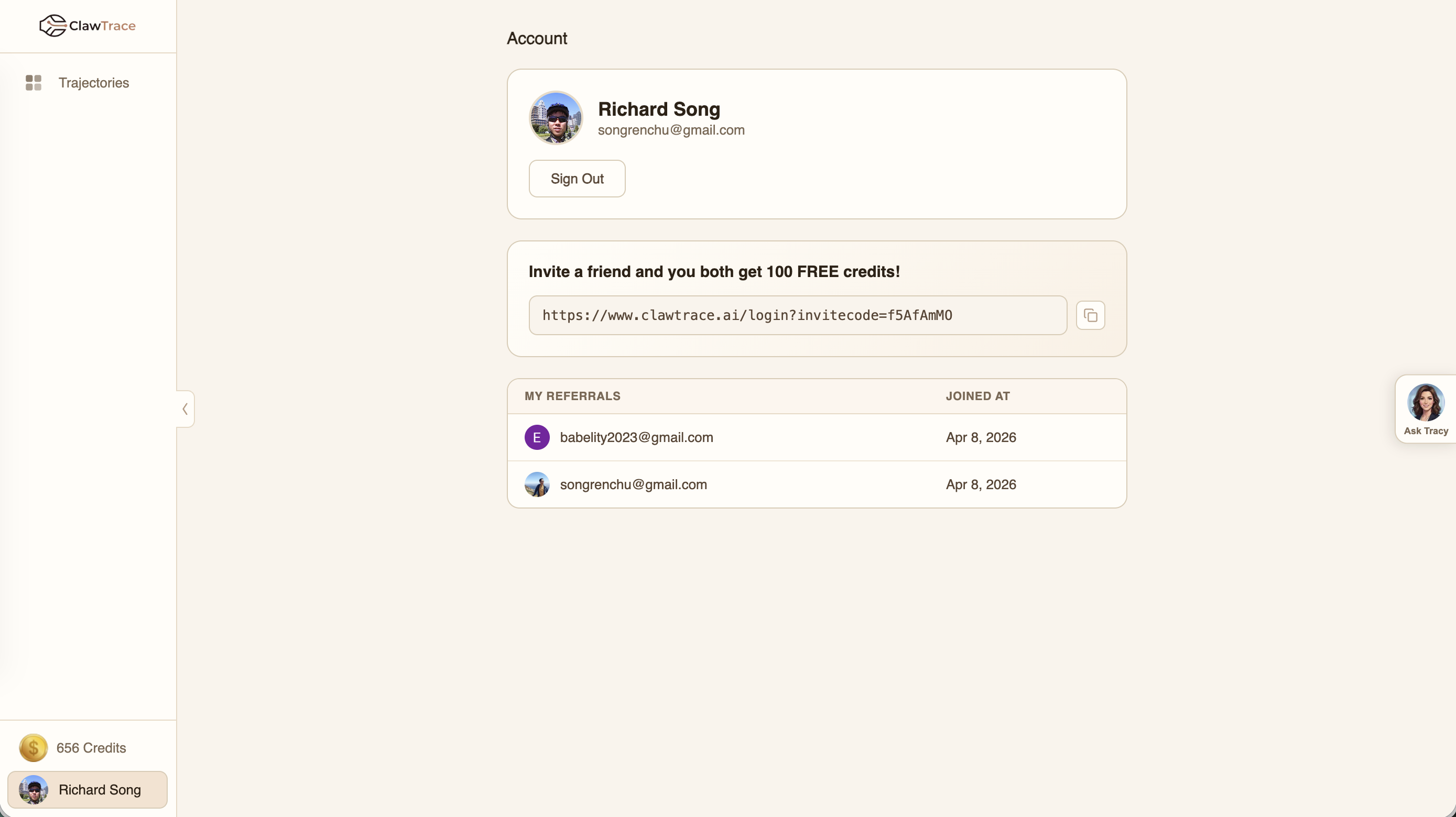Account and Referral